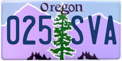 OR license plate 025SVA