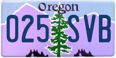 OR license plate 025SVB