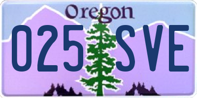 OR license plate 025SVE
