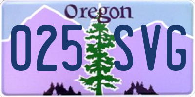 OR license plate 025SVG