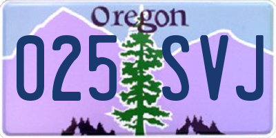 OR license plate 025SVJ