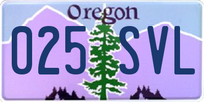 OR license plate 025SVL