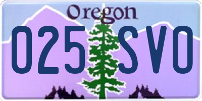 OR license plate 025SVO