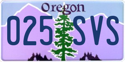 OR license plate 025SVS