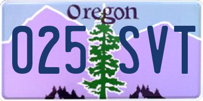 OR license plate 025SVT