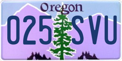 OR license plate 025SVU