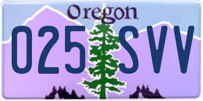 OR license plate 025SVV