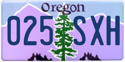 OR license plate 025SXH