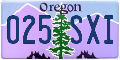 OR license plate 025SXI
