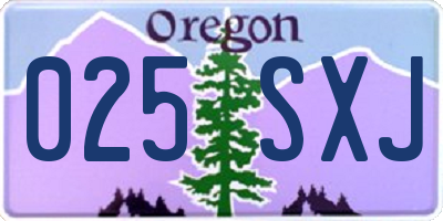 OR license plate 025SXJ