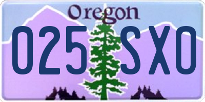 OR license plate 025SXO