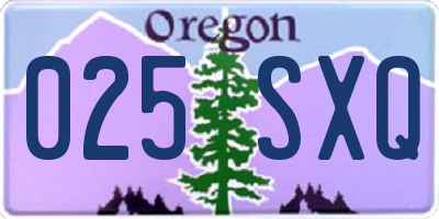 OR license plate 025SXQ