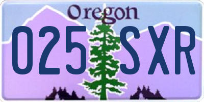 OR license plate 025SXR