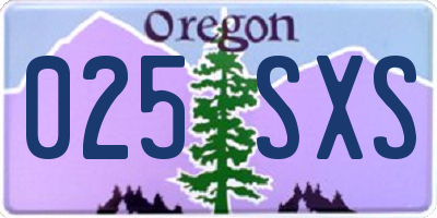 OR license plate 025SXS