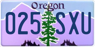 OR license plate 025SXU