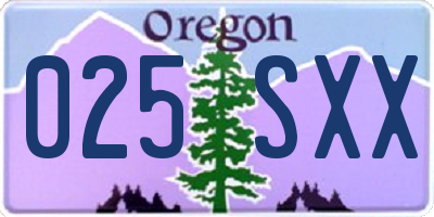 OR license plate 025SXX