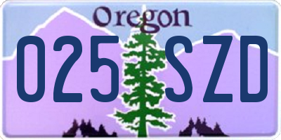OR license plate 025SZD