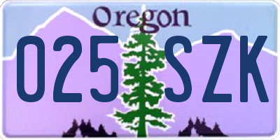 OR license plate 025SZK