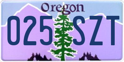 OR license plate 025SZT