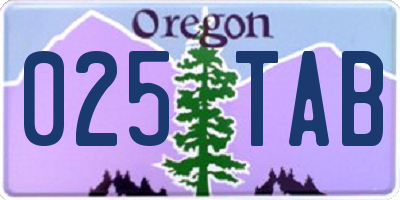 OR license plate 025TAB