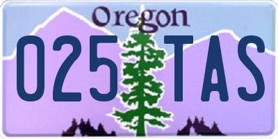 OR license plate 025TAS