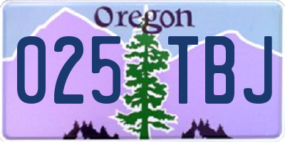 OR license plate 025TBJ