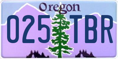 OR license plate 025TBR