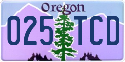 OR license plate 025TCD
