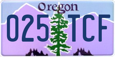 OR license plate 025TCF