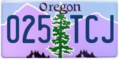 OR license plate 025TCJ