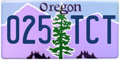 OR license plate 025TCT