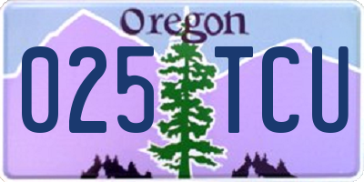 OR license plate 025TCU