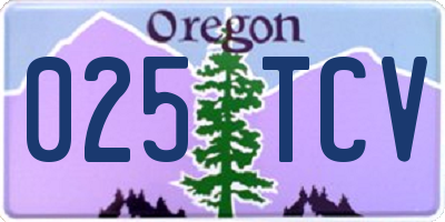 OR license plate 025TCV