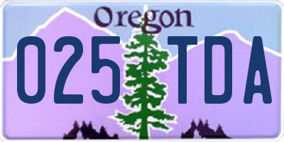 OR license plate 025TDA