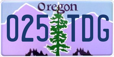 OR license plate 025TDG