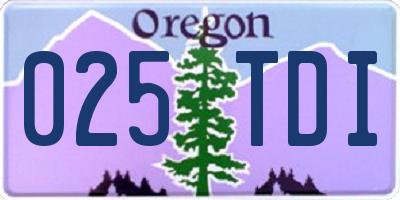 OR license plate 025TDI