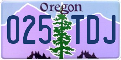 OR license plate 025TDJ