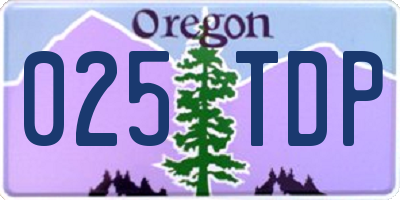 OR license plate 025TDP