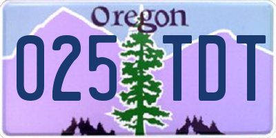 OR license plate 025TDT