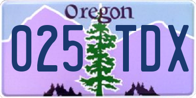 OR license plate 025TDX