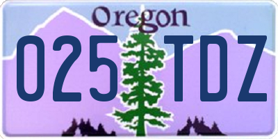 OR license plate 025TDZ