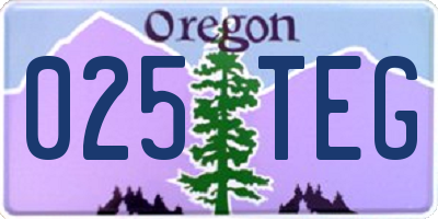 OR license plate 025TEG