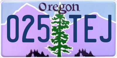OR license plate 025TEJ