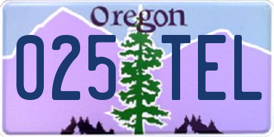 OR license plate 025TEL
