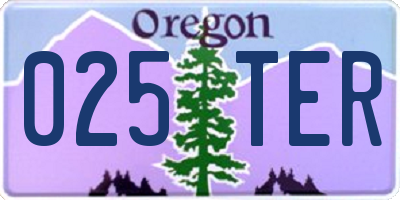 OR license plate 025TER