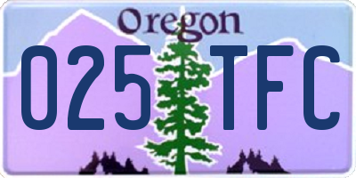 OR license plate 025TFC