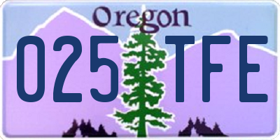 OR license plate 025TFE