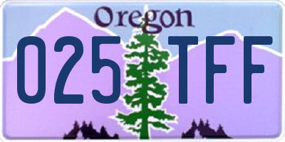 OR license plate 025TFF