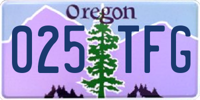 OR license plate 025TFG