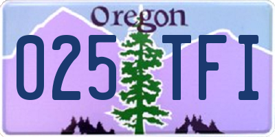 OR license plate 025TFI